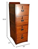 Crafters and Weavers Mission Oak 4 Drawer File Cabinet Office Cabinet