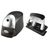 Electric Pencil Sharpener with Auto Stop & Bostitch 3 Hole Punch, 40-Sheet Capacity, Squeeze Technology Bostitch