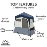 Caddis Rapid 2-Room Privacy Shelter, Camping Shower Tent, Privacy Tents for Camping, Pop Up Tent for Showering, Changing or Lavatories, Portable Shower, (by Caddis Sports)