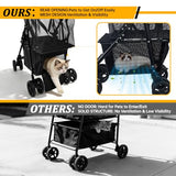 Single-Hand Fold, Collapsible Utility Trolley Cart for Groceries, Laundry, Camping & Pet Traveling