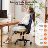 Ylzyxal Office Desk Chair, Ergonomic Computer Chair with Padded Flip-Up Arms 60° Swivel Rolling Wheels for Work