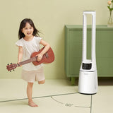 ZUMAHA Quiet 12 Speed Tower Fan, LED Display Cooling Fan with Remote Control, Oscillating 60° Bladeless Floor Fan for Home Indoor