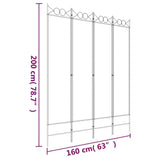 Zexlorith 4-Panel Room Divider, Folding Fabric Privacy Screen, Black