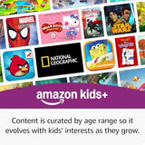 Fire HD 10 Kids Pro tablet, ages 6-12. Bright 10.1" HD screen, includes ad-free content,