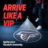 Sporticulture NFL American Football Atlanta Falcons - Car Door Lights Logo Shadow Display - Car Accessories with One Team Logo Slide - Compatible for Most Car Models - Battery Powered, 2.5” x 2.5”