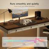 Standing Desk with 3 Drawers, 55 x 24 Inch Electric Height Adjustable Desk with Storage & Outlets