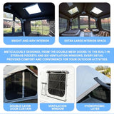 8㎡ Luxury Inflatable Camping Tent for 3–8 People, White Thickened Oxford Fabric with Black Coating, UV-Resistant 4-Season Family Inflatable House with Chimney Port and Transparent Skylight