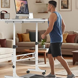 Standing Desk with Lockable Wheels,Compact Laptop Desk for Home Office