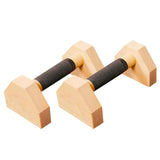 Bounabay Push Up Bars Stands, 1 Pair Wooden Parallettes Gravity Fitness, Mini Handle Pumps, Push Ups for Fitness, Gymnastics, Aerobics (Wood) Bounabay
