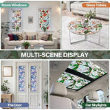 Aomkmi Stained Glass Window Film, Floral Window Privacy Film for Bathroom Living Room Home Decal, UV Protection Static Cling Films for Glass, 23 x 78.74 Inch