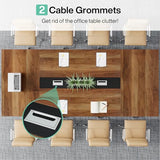 Tribesigns 8FT Conference Table, 94.49 L x 47.24 W x 29.53 H Inches Large Meeting Podcast Table for 10 People, Business Style Wooden Training Table