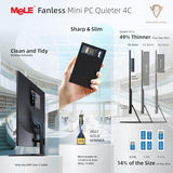 MeLE Quieter4C N150 Fanless Mini PC with Win-11-Pro 16GB RAM DDR4 512GB SSD
