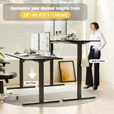 Standing Desk, 67" x 23.6" Height Adjustable Sit Stand Desk with Splice Board for Home Office