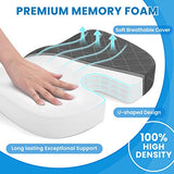 TushGuard Seat Cushion - Memory Foam Cushion for Office Chair, Car Seat, Airplane, Bleacher - Sciatica & Hip & Coccyx Pain Relief Desk Chair
