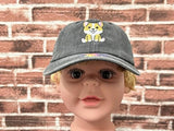 ZKFE Embroidered Corgi Hat Child Kids, Dog Lover Gift for Boy Girl, Washed Black Baseball Cap Dad Hat for Children