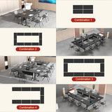 Modular Conference Table for 2-18 Person,Folding Conference Room Table with Wheels
