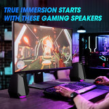 Computer Gaming Speakers for Desktop PC - 30W Powered Monitor Speakers with Bluetooth/AUX/Type-C Connections
