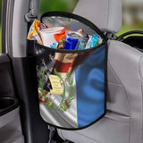 Combined Guatemala And USA Flag Car Trash Can,Car Accessory Interior Garbage Can,Automobile Universal Bin Organizer