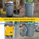 Rubbermaid Commercial Products BRUTE Heavy-Duty Round Trash/Garbage Can, 20-Gallon, Blue, Outdoor Waste Container