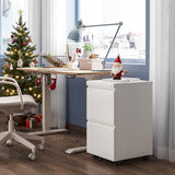 DEVAISE 2 Drawer Mobile File Cabinet with Lock, Commercial Vertical Filing Cabinet for Home Office, White