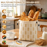 2 Pack Beeswax Bread Bags, Reusable Organic Cotton Bread Storage Bags