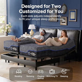 Marsail NS1 Twin XL Adjustable Bed Base with Massage- Smart Dual Motor Bed Frame with Wireless Remote