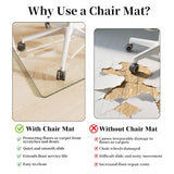 FlyEcho Glass Chair Mat 60" x 80" Tempered Glass Office Chair Mat