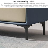 Upholstered Pu Leather Accent Bench, Waiting Room Bench Seating with Metal Leg