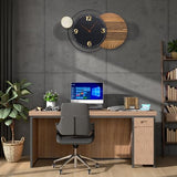 39X20 inch Extra Large Wall Clock - Modern Wood and Metal Decorative Clocks for Living Room, Battery Operated Big Clocks,Silent Non Ticking Hanging Clock for Home Office Wall Art