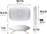 carrotez Dish Drying Rack, Dish Rack, Dish Drainer with Swivel Spout for Kitchen Counter, Auto Water Drainage, Durable, Rustproof, White