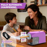Electric Pencil Sharpener, Fast & Hands-Free, 10K+ Uses, 5 Nibs, Fully Automatic Pencil Sharpener for Classroom,