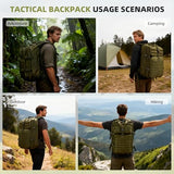 aiGear 45L Tactical Backpack for Men, All-Weather Military Assault Rucksack,3-Day Combat Pack with Molle System (45L Green)