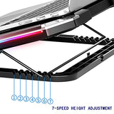 Laptop Cooler Six Fan Led Screen Two Port RGB Lighting Cooling Pad Notebook Stand for Laptop 12-17 Inch