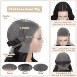 30 Inch Body Wave Lace Front Wigs Human Hair 200% Density Body Wave Human Hair Wig Glueless Wigs Human Hair Pre Plucked with Baby Hair 13x6 Transparent HD Lace Front Wigs Human Hair Natural Black