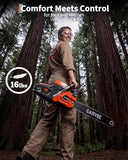58cc Gas Powered Chainsaw, 2-Stroke Engine with Quick Start & Ergonomic Non-Slip Handle for Efficient Wood Cutting, Tree Trimming and Land Clearing