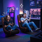 GTPLAYER Floor Gaming Chair Foldable Swivel Floor Chairs for Kids Boys Comfy Video Game Seat with 360° Multipurpose for Gamers, Bedroom or Game Room (Red)