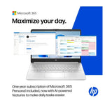 HP 14" Business Laptop Computer with 1-Year Office 365, Intel Quad-Core N150 Processor, 4GB RAM 640GB Storage (128GB UFS+512GB SD Card), Windows 11 Home, PLUSERA Earphones, Natural Silver