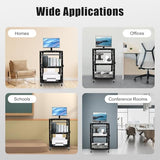 AV Cart on Wheels, Rolling Standing Desk Stand up Desk Rolling Presentation and Media Cart Height Adjustable Top