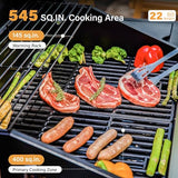 4-Burner Propane Gas BBQ Grill with Side Burner and Porcelain-Enameled Cast Iron Grates, Stainless Steel Barbecue Grills Outdoor Cooking, Silver Cabinet Style, 42,000BTU