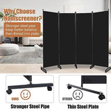 Room Divider Portable 88'' Partition Room Dividers and Folding Privacy Screens 4 Panel Wall Divider for Room Separation