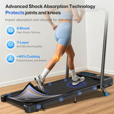 Foldable Treadmill with 10% Incline, 4 in 1 Compact Walking Pad Treadmill with Handle Bar for Home Small Spaces, 3.0HP Portable Quiet