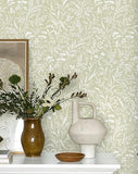 MelunMer Beige Peel and Stick Wallpaper Floral Stick on Wall Paper Boho Leaf Contact Paper for Cabinet Removable Self Adhesive Wallpaper Bathroom Waterproof Neutral French Floral Shelf 17.3 x 78.7In