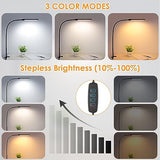 ShineTech LED Desk lamp with Clamp, Eye-Caring Clip Lights for Home Office, 3 Colors Full Brightness, Flexible USB Adapter Table Lamp, Black