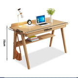 Modern Solid Wood Computer Desk - Simple Writing Desk for Students, Home Office, and Study - Versatile Furniture for Primary & Secondary School Use