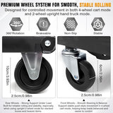 Folding Hand Truck with 4-Wheel Mode, 2 in 1 Collapsible Push Cart & Fold-Up Toe Plate