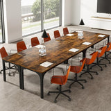 13FT Conference Table, Super Sturdy Large Rectangle Meeting Seminar Table for 16 Person
