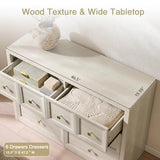 4-Piece Bedroom Set, 6 Drawer Dresser & 5 Drawer Tall Dresser and 3 Drawer King Size Nightstands Set of 2 with Charging Station