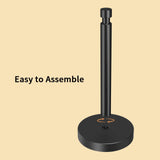 YUMORE Paper Towel Holder Countertop, Black Paper Towel Holder with Weighted Base Non Slip, Standing Paper Towel Roll Holder for Kitchen Bathroom, Stainles Steel (Matte Black)