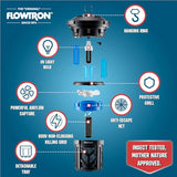 Flowtron Indoor Outdoor Bug Trap Zapper | Electric Insect Killer with UV Light & Fan | 800 Volt Stun Grid & 530 Sq Ft Coverage | Silent Mosquito, Fly, Gnat, Insect Trap for Patio, Yard, Home, Garage