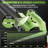 HOOMESUN Cordless Leaf Blower, 710CFM & 200MPH, 6-Speed Turbo Blower with 42V 6.0Ah Battery – Lightweight Electric Blower for Yard, Lawn, Dust & Snow Cleaning